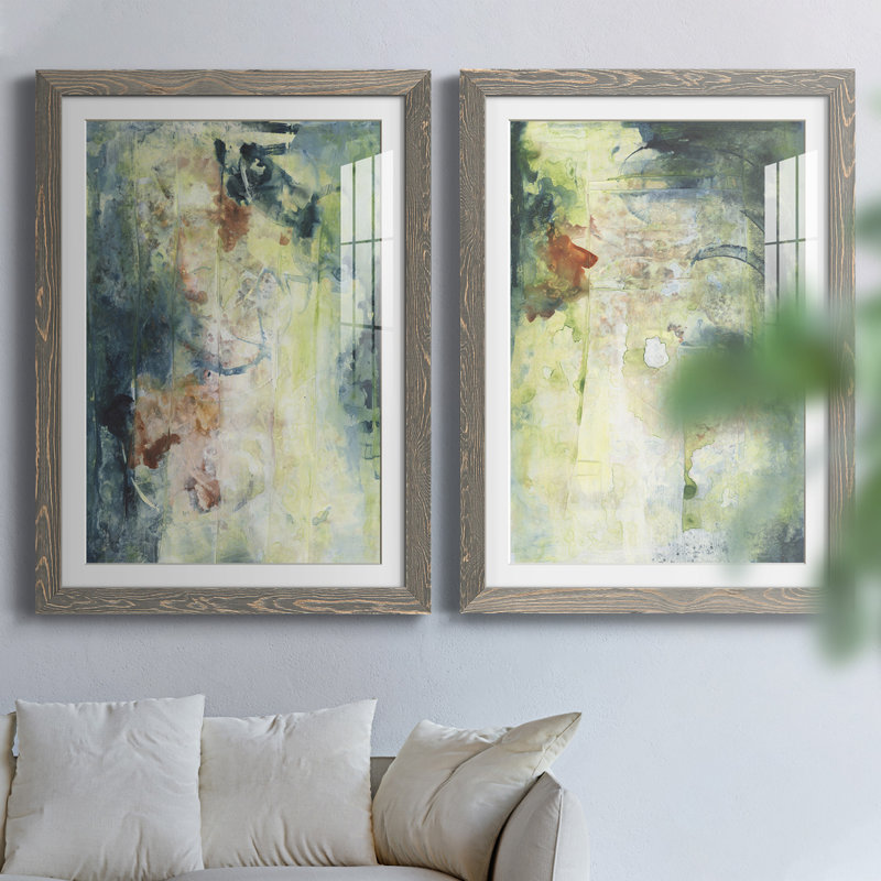 Nature's Elements I " Nature's Elements I " 2 - Pieces Painting Print, Grey Framed, 31.5" H x 23.5" W x 1" D