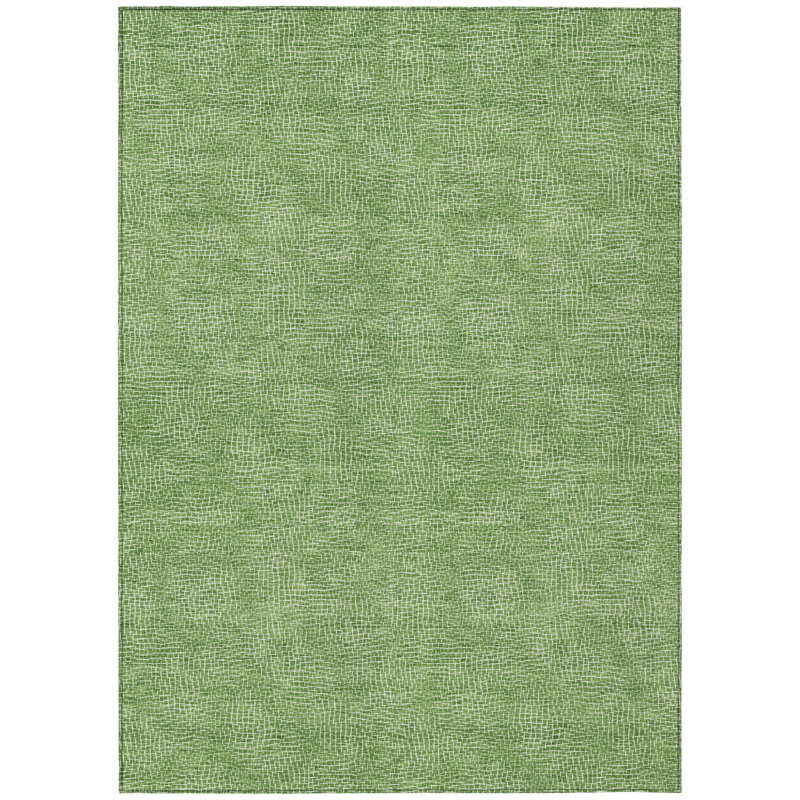 Tapis intérieur / extérieur vert et ivoire lavable 8 pi x 10 pi