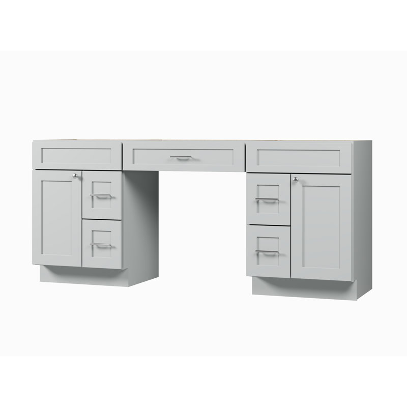 78'' Double Bathroom Vanity Base Only, Gray