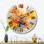Horloge murale orange et jaune Whirls I - Minimalisme-2104212584