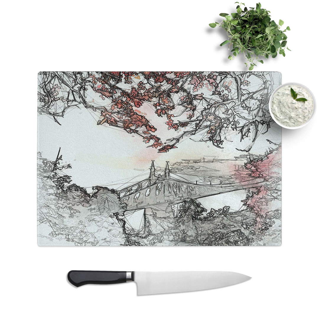 Glass Liberty Bridge in Budapest Hungary in Abstract Chopping Board