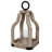 13‘’Rustic Wooden Decorative Lantern with Black Metal Ring Handle and Clear Glass Candle Holder for Indoor Home Decor-676312885