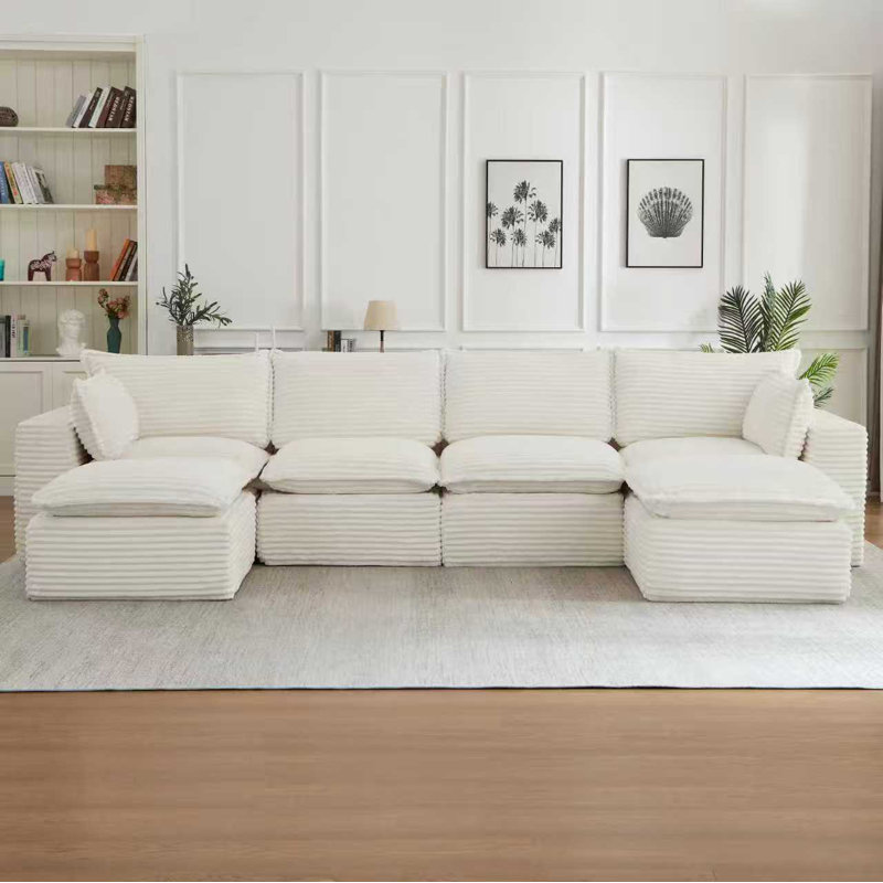 Cloud U-Shape Sectional Sofa With Ottoman – Plush, Convertible Couch For Living Room | No Assembly Required, Stylish & Comfortable
