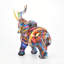 Adam & Friends, décoration d'éléphant abstraite | 1 pièce | Multicolore avec défenses dorées