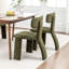 Chaises de salle à manger rembourrées en chenille vert moderne avec siège rembourré-819381082