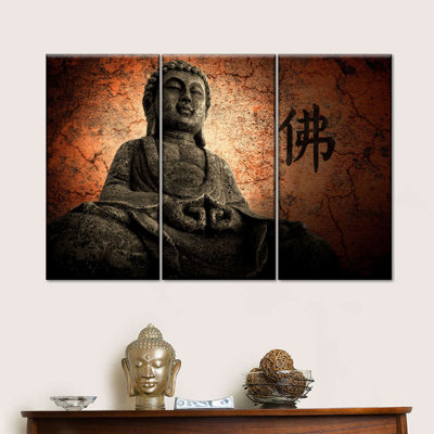 " Grunge Buddha " 3 - Pieces