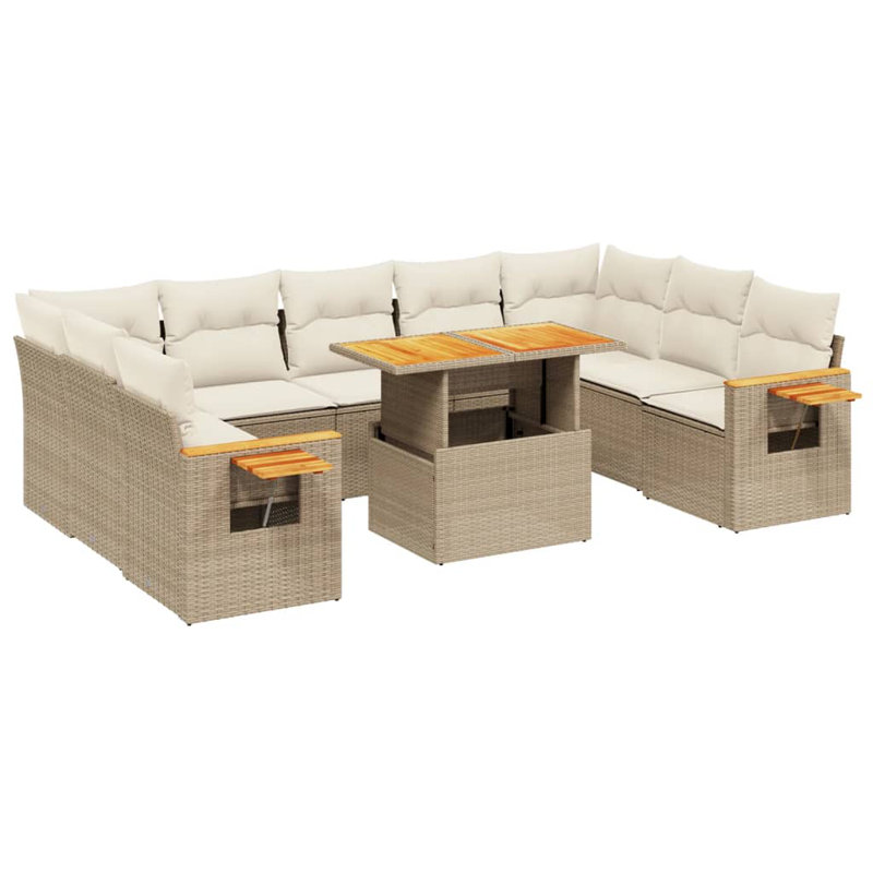Vidaxl Patio Sofa Set Adjustable Armrests Garden Sofa Set