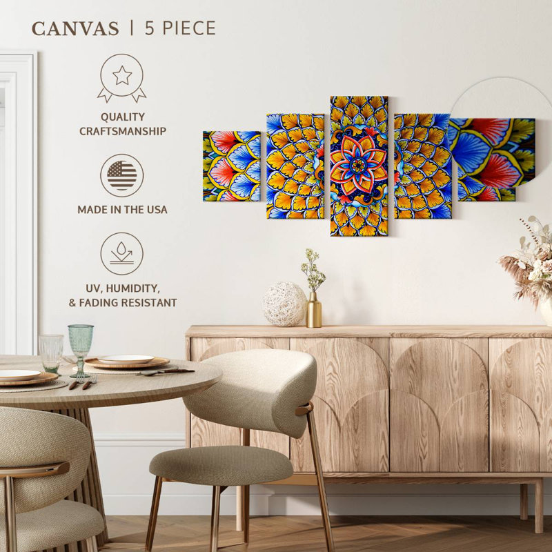Ornate Ceramic Plate, 24" H x 55" W