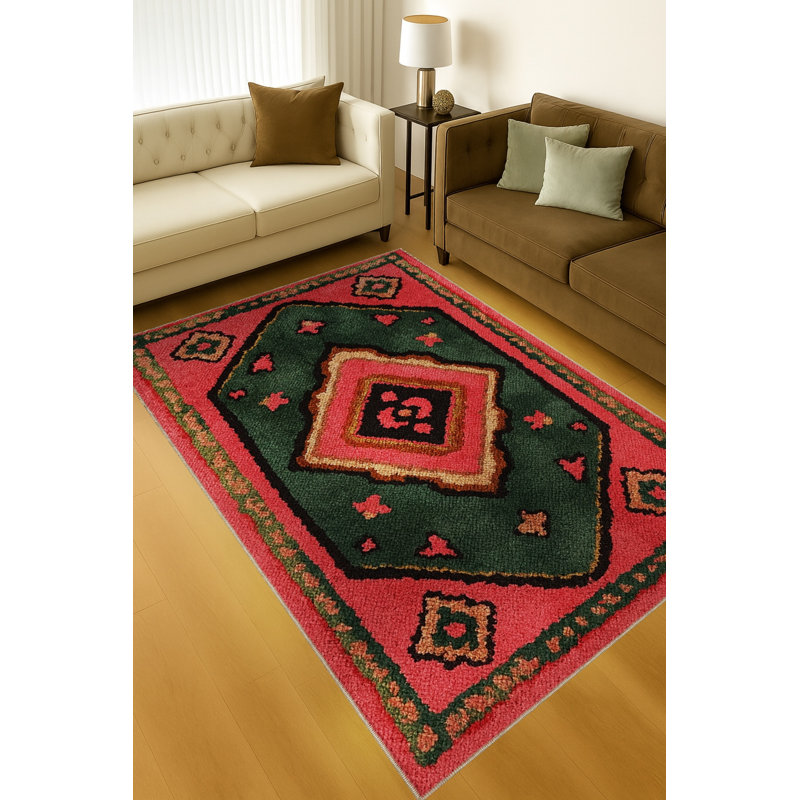 Tapis blanc tissé à motif lavable Mosso, 3'3" x 6'7"