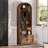 70.8-Inch Walnut-Colored Farmhouse-Style Arched Coat Rack With Hooks, Cabinet Door Stool, Multi-Functional Storage For Entryway And Hallway.