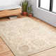 Aden Oriental Hand Hooked Wool Area Rug in Ivory/Blush