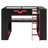 Full Size Wood Loft Bed With Power Outlet & USB/Type-C Ports, Integrated Cable Management, And RGB Light, Red-167161701