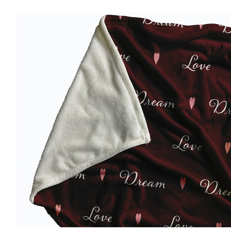 Jeté Love Dream Valentine's Day, L 60 po x L 80 po, Bordeaux