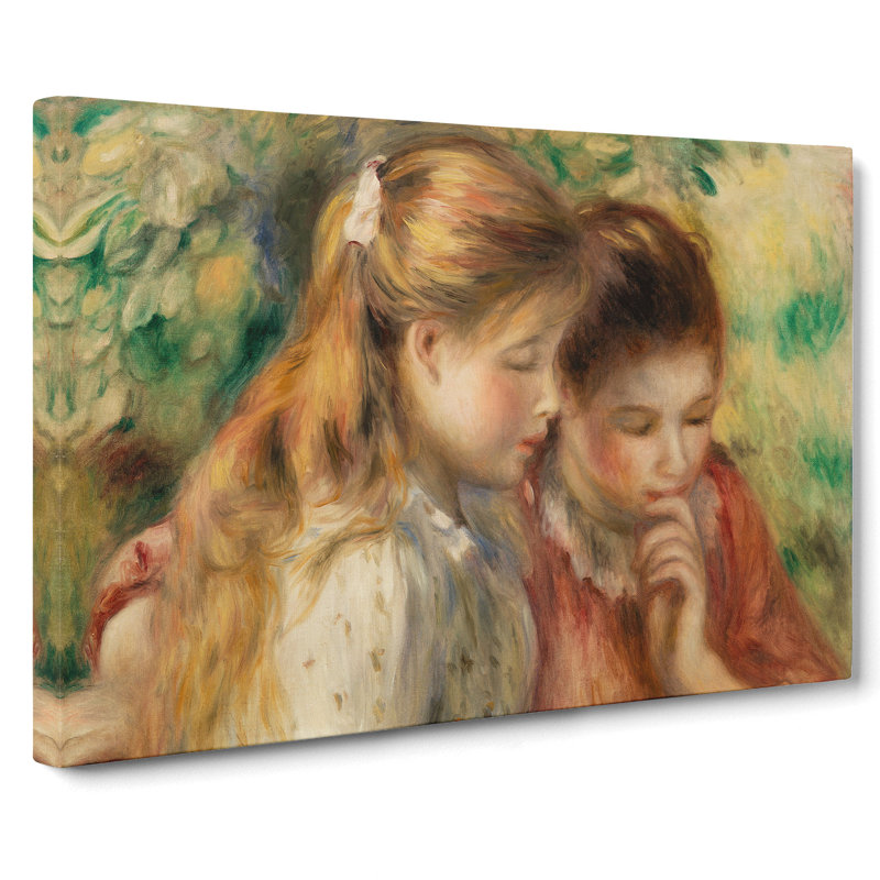 Two Girs Reading by Pierre-Auguste Renoir - Wrapped Canvas, 35cm H x 50cm W x 3cm D