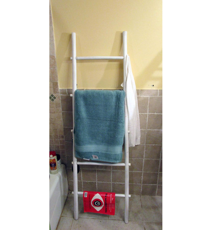 Bamboo Ladder Rack 5', White