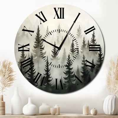 Goulart I - Rustic Round Metal Wall Clock, Printed on Metal
