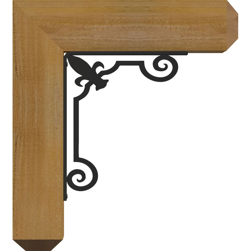 Fleur de lis simple support artisanal Ironcrest, H 20 po x P 18 po, Cèdre rouge de l'Ouest l 4 po x T 4 po (sciage br