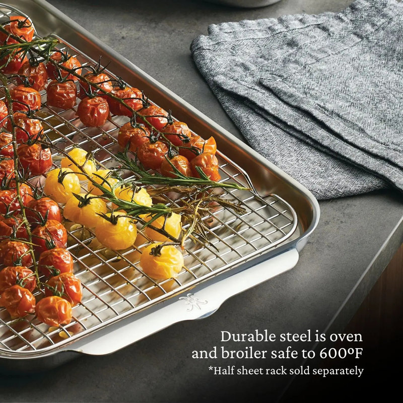 2 piece OvenBond Half Sheet Pan Set: Half Sheet Pan w/Baking Rack
