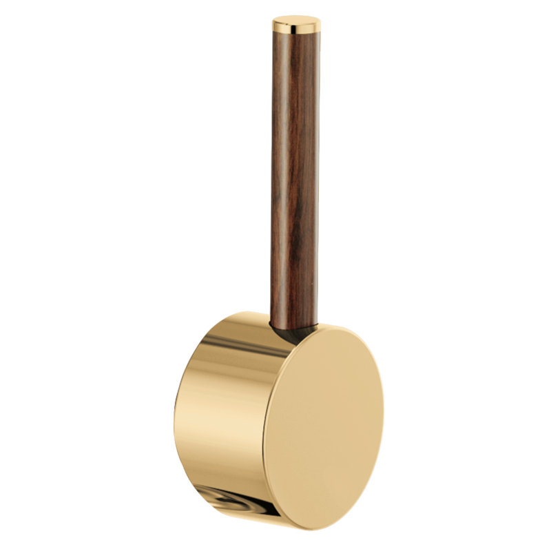 Odin® Pull-Down Faucet with Square Spout, Wood Lever, Polished Gold