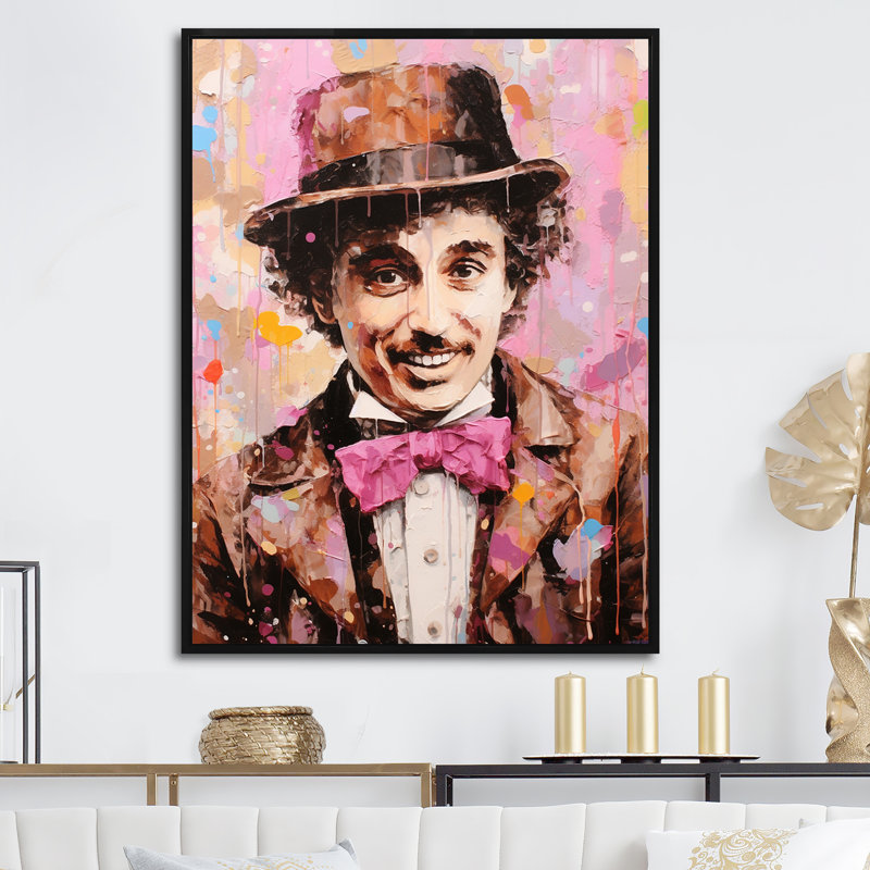 Chocolat Chaplin - Celebrity Wall Art Living Room_105723, Cadre flottant noir, H 32 po x l 16 po x P 1 po