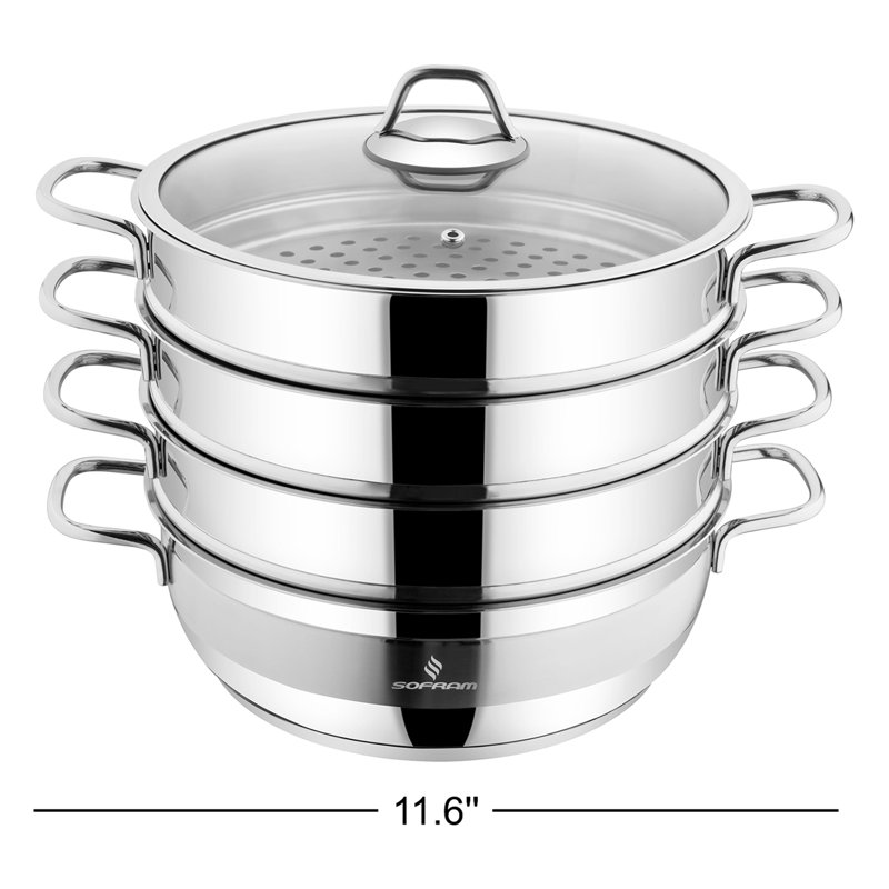 SOFRAM 4.68 Quarts Stainless Steel Steamer Pot