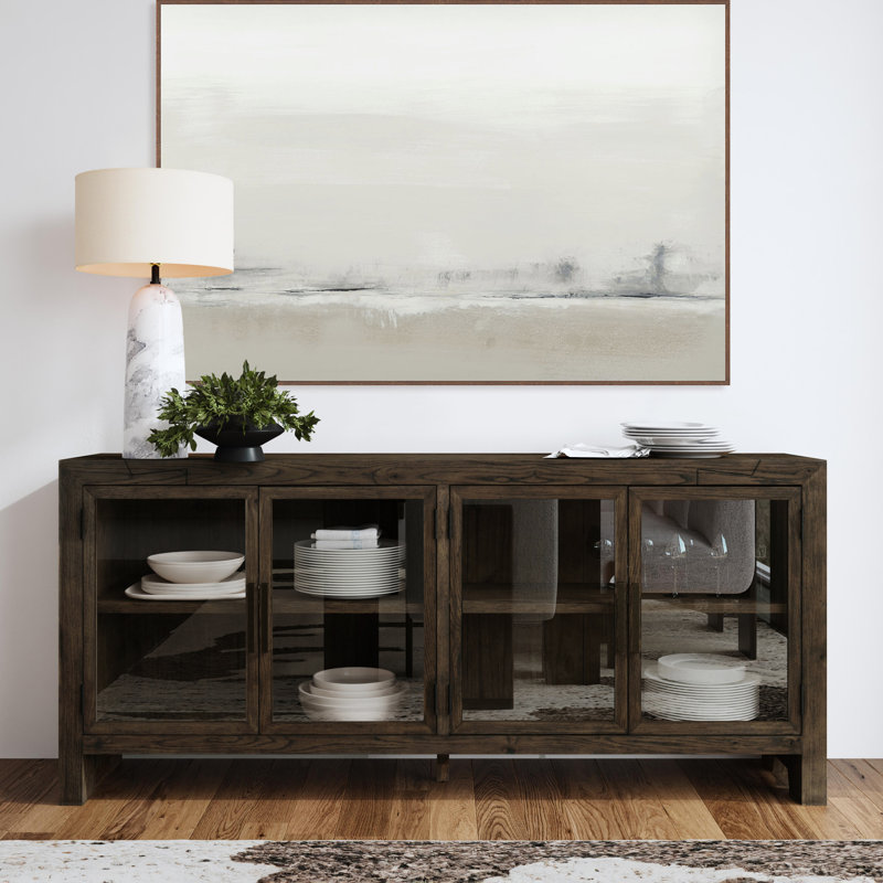 Troy 72" Reclaimed Oak Wood Buffet Sideboard In Brown