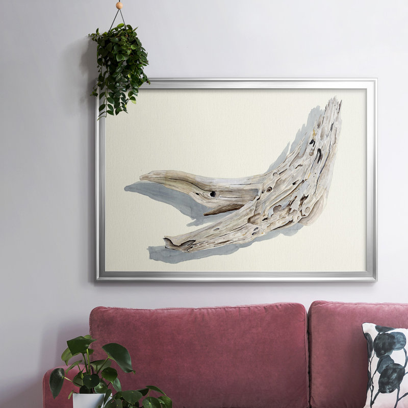 «Driftwood Study III», reproduction d'art sur toile, Toile encadrée argentée avec coins fermés, H 26 po x l 38 po x P 1,5 po