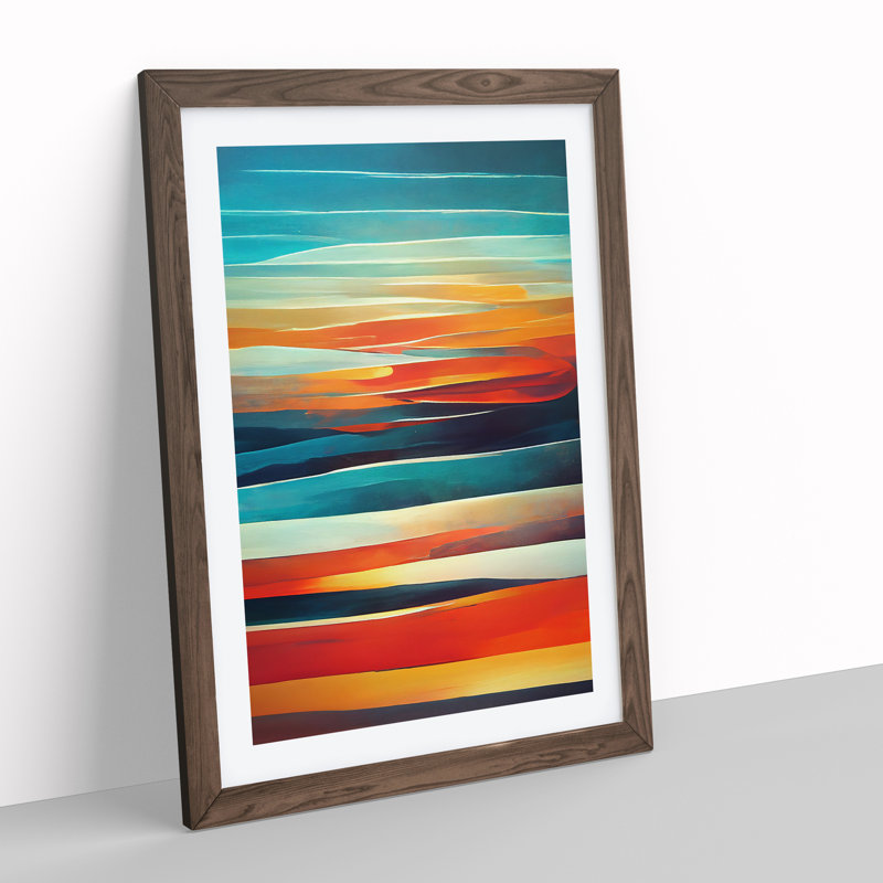 Abstract Sunset No.2 - Framed Print, 64cm H x 46cm W x 2cm D, Walnut Framed