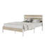 Structure de lit grand en métal avec tête et pied de lit en bois Alicia, lit plateforme rustique industriel avec support en acier robuste, aucun sommier requis, rangement sous le lit, sommier anti-bruit, naturel-1758362919-1830588107