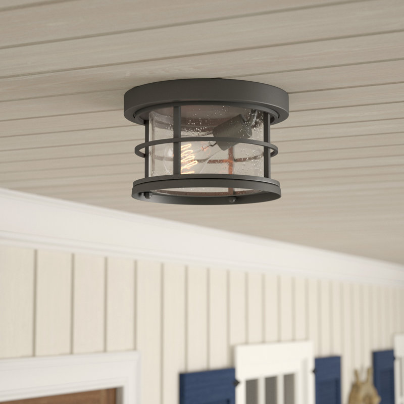 Thomason 1 - Bulb Outdoor Flush Mount, Black