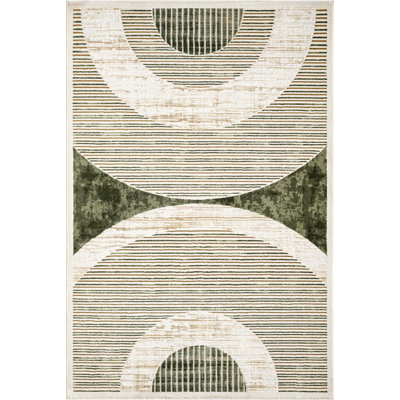 Abani Rugs Meidinger Mid-Century Green Arch Area Rug