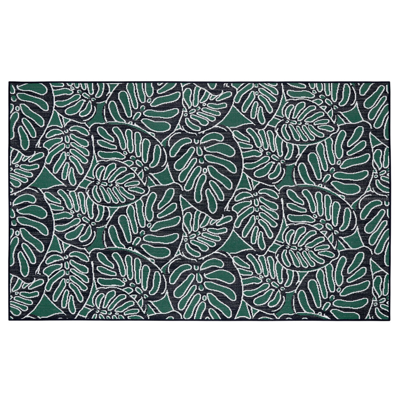 Vera Bradley Washable Floral Indoor / Outdoor Rug, Rectangle 5' x 8'