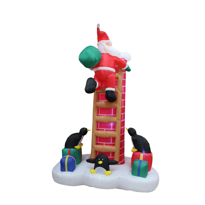 Décoration de noël gonflable pour père noël escalade