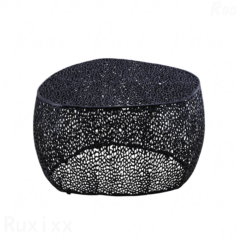 Table basse ovale, Noir