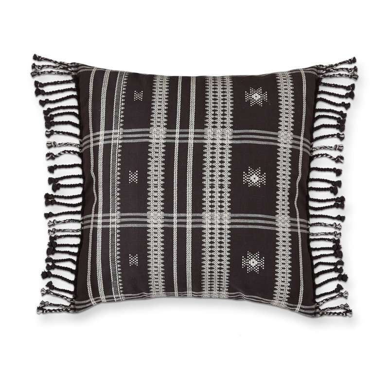 Cotton Throw Square Pillow Cover & Insert, Brown
