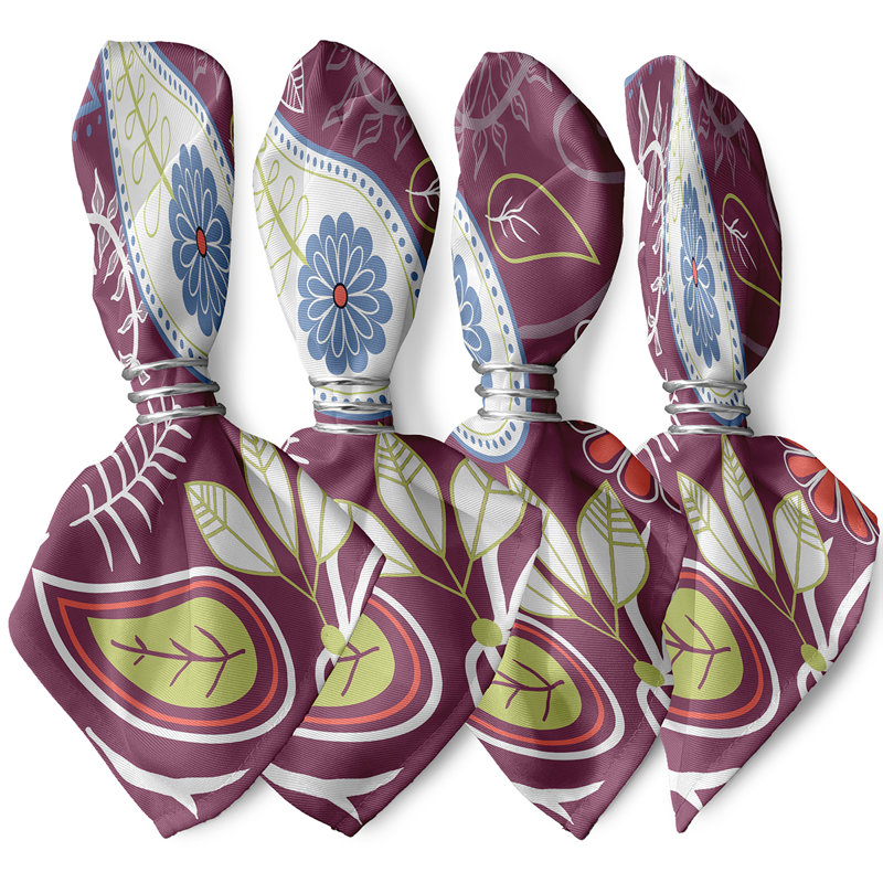 Ensemble de serviettes 4 pièces Carbajal, L 18 po x L 18 po, Mauve