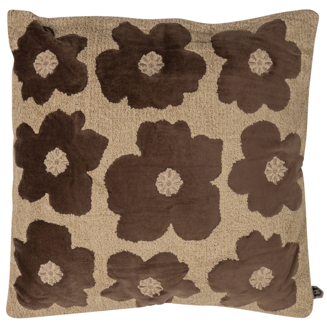 Splendor Kissen mit Blume Sand/Braun 50X50Cm