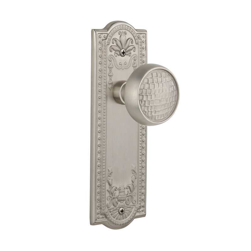 Meadows Plate with Craftsman Door Knob, Satin Nickel, 2-3/4”
