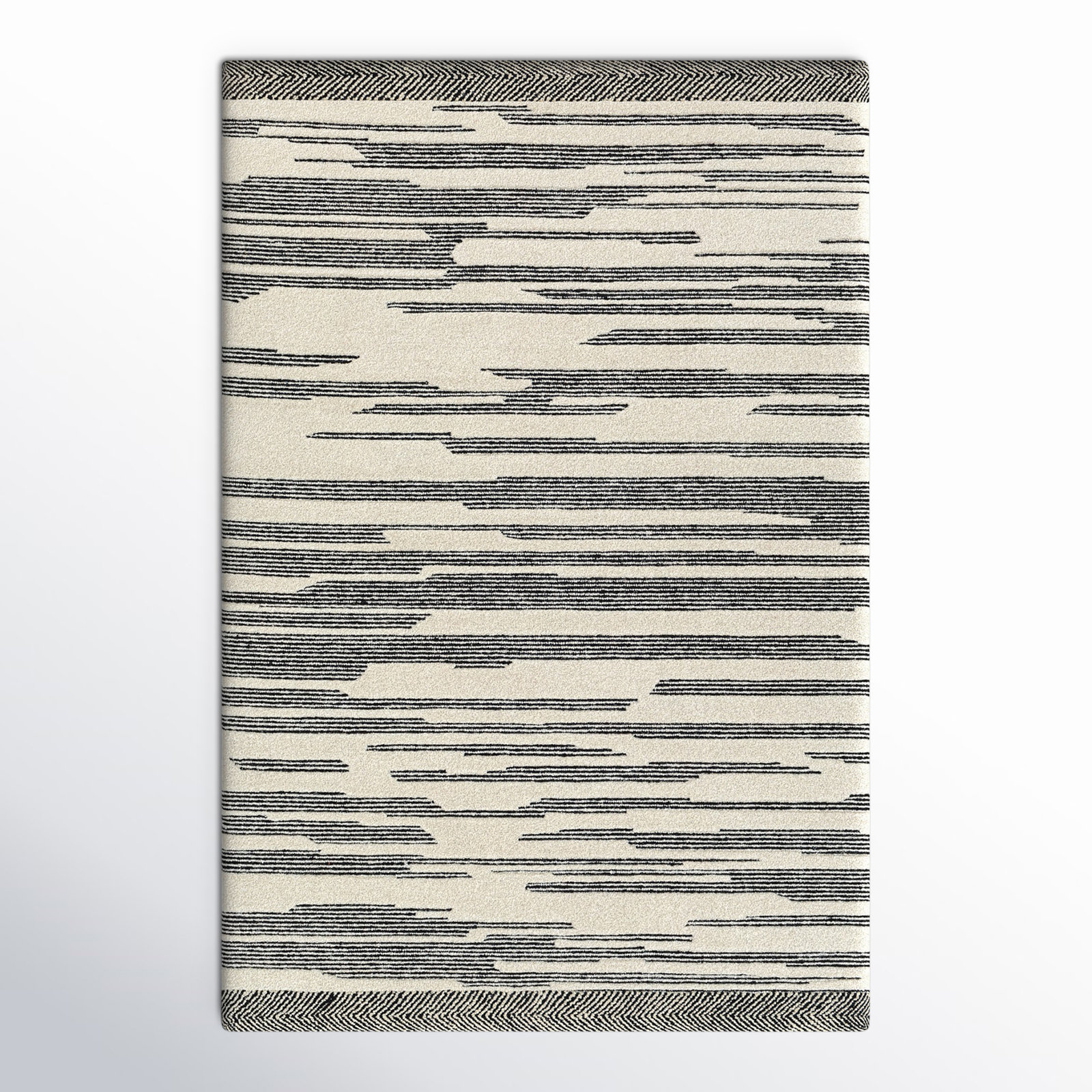 Lumia Hand Tufted Wool Black Rug, Rectangle 3' x 5'