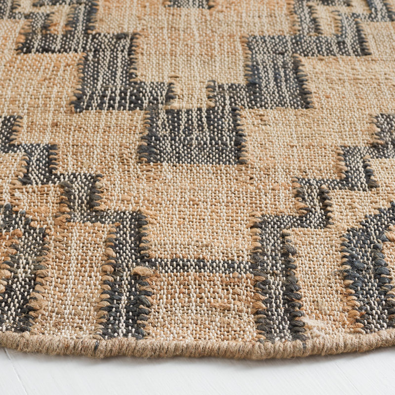 Tapis brun en jute / sisal tissé à plat Augst, Rond 6 pi