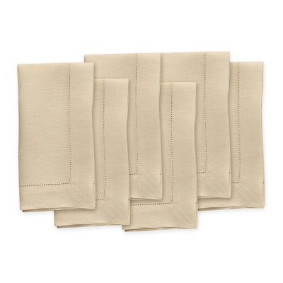 100% Pure Linen Hemstitch Dinner Napkins - Classic Hemstitch