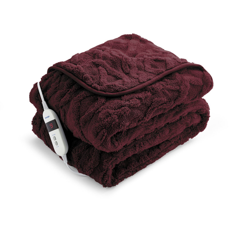 Silentnight Luxury Super Cosy Heated Throw 9 Heat Settings, Berry