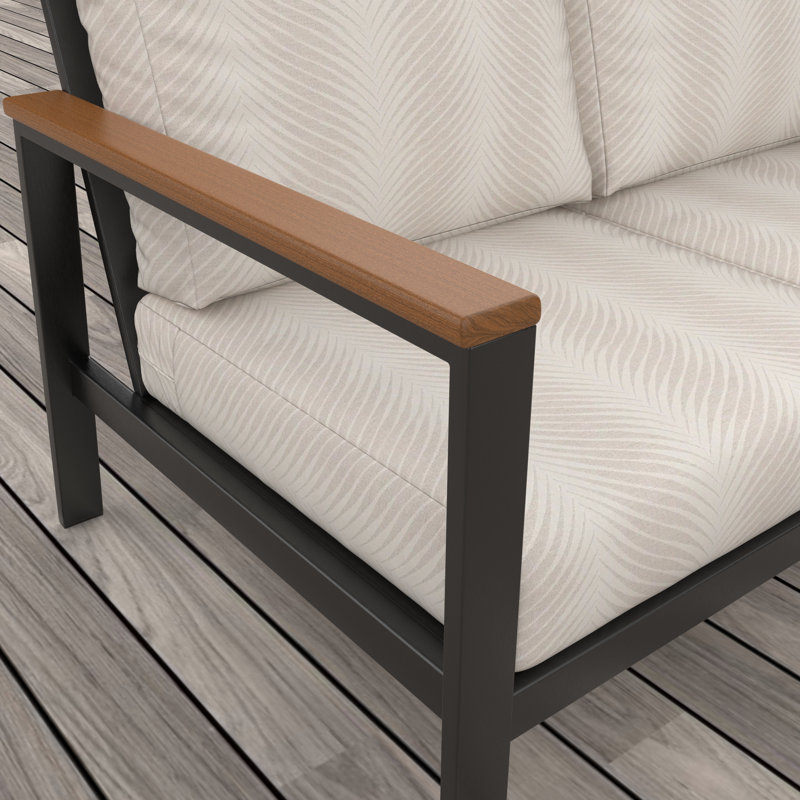 Townsend Loveseat with Sunbrella® Cushion, Sunbrella Calm Laurel, Brown