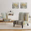 Fauteuil de chambre rembourré argent et jaune Birch Forest