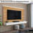 Dymphia Floating Entertainment Center for TVs up to 55 inch, TV Wall Panel with LED Strip and Shelf-1378349296