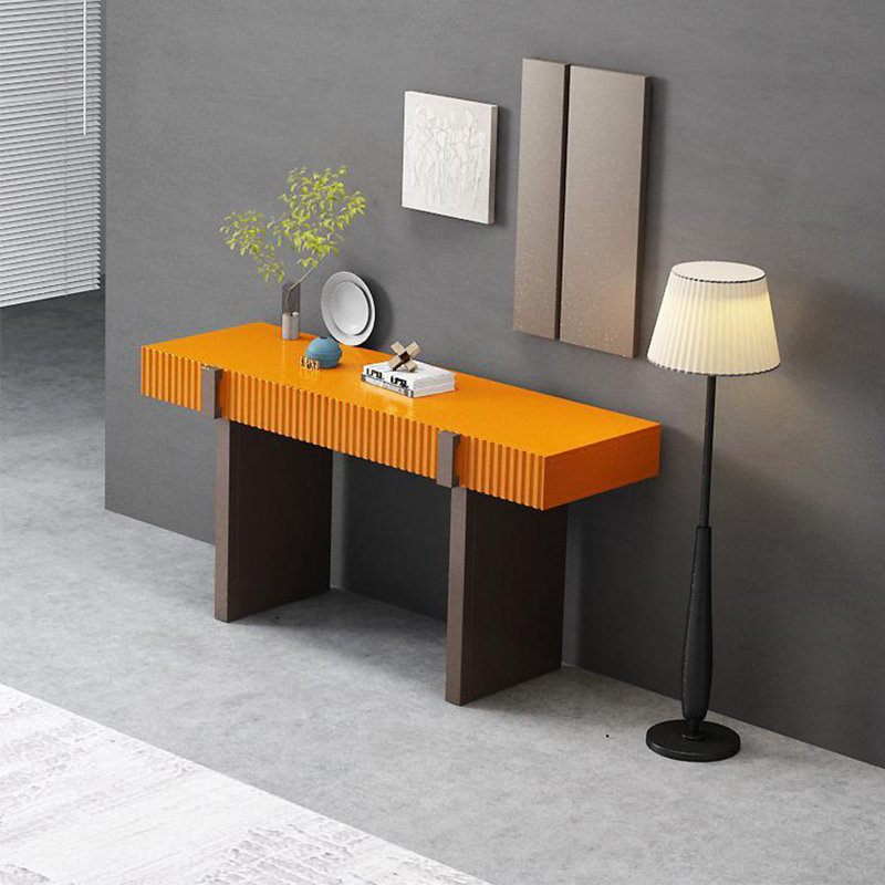 Console Modern Minimalist Art, H 35,43 po x l 62,99 po x P 15,75 po, Orange, Brun