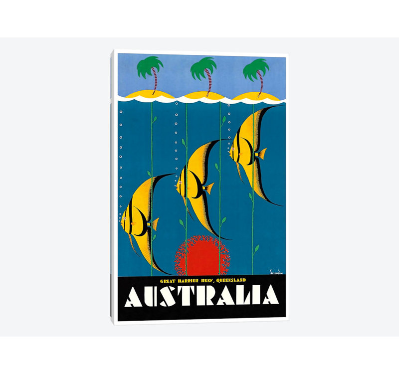 ' Australia II' publicité Vintage sur toile, 12" H x 8" L x 0.75" D