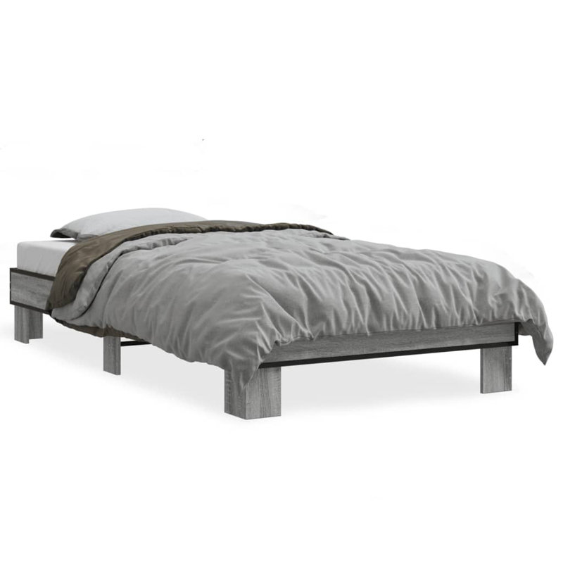 Otylie Bed Frame, EU Single - 90 x 200 cm, Grey Sonoma