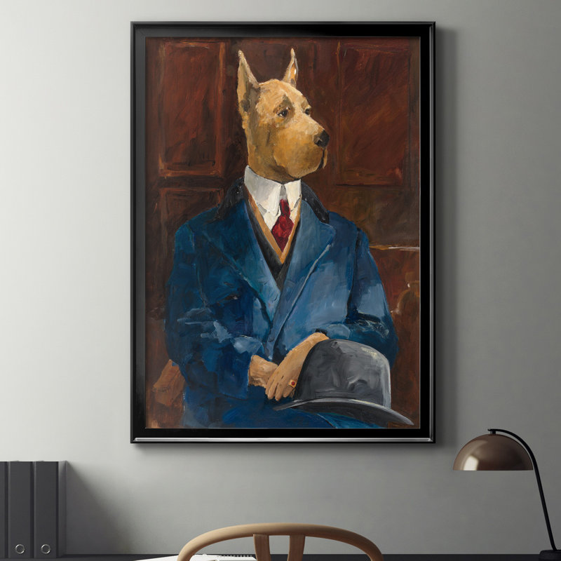 «Inspector Dog Leash», reproduction sur toile encadrée, Noir, H 22,5 po x l 30,5 po x P 1,5 po