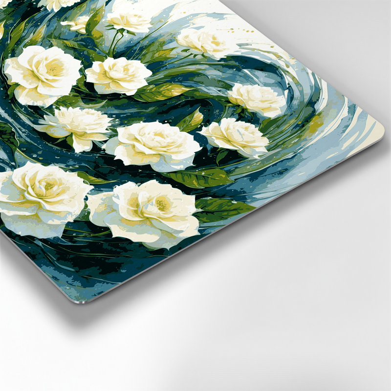 Botanical Gardenias Beige Metal Wall Art, 16" H x 20" W